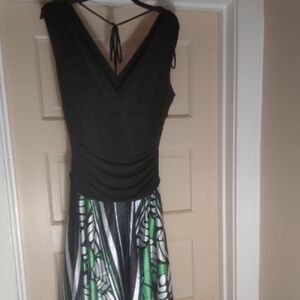 Chic Black and Green Dress